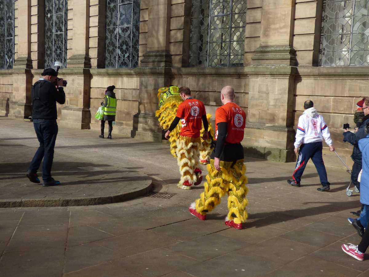 Chinese New Year 2018 St Philip's Cathedral yellow dragon lion